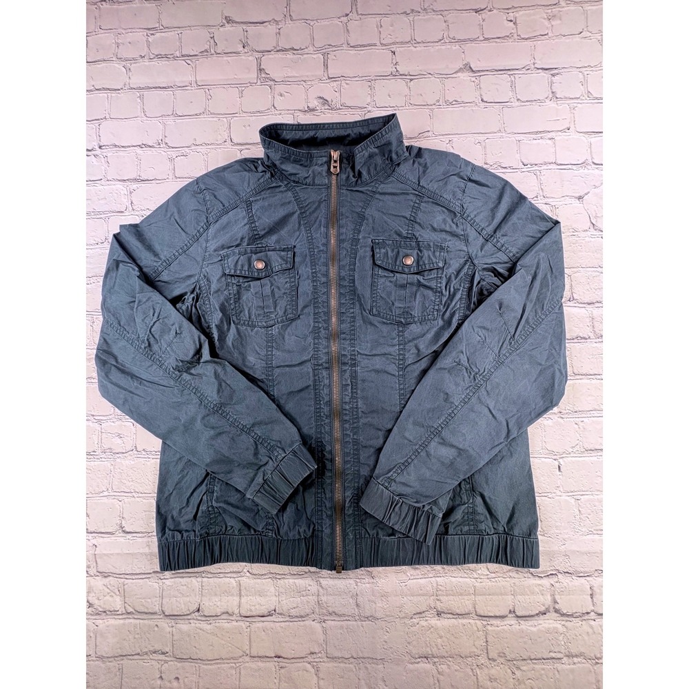 Kuhl Projekt Utility Jacket Womens Large Blue Gray Good Canvas Full Zip